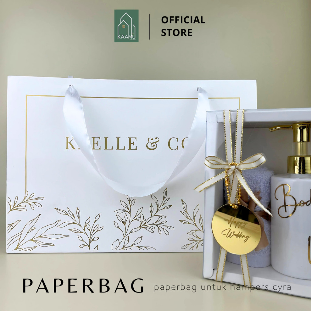 

KOKORO - Paperbag Hampers Souvenir / Paperbag Custom Nama / Paperbag Tebal Ivory