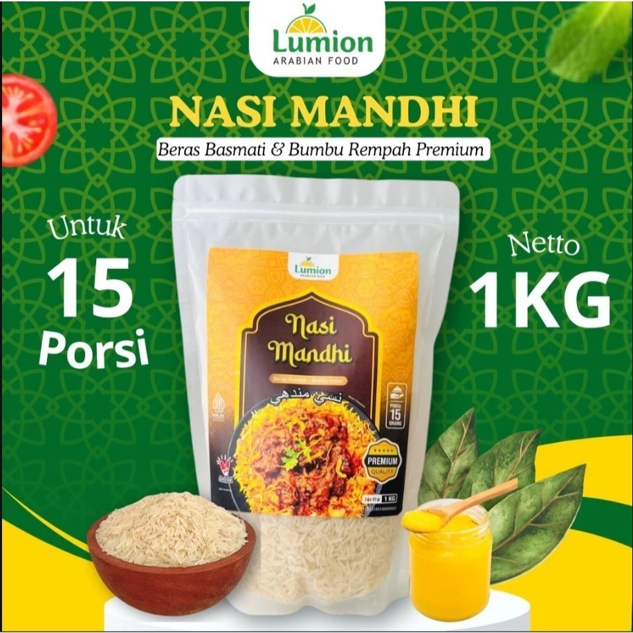 

#5 Lumion Beras Basmati 1 Kg Komplit Mandhi Jumbo 350g Bumbu Instan Nasi Kebuli Biryani Mandhi Kabsah India Arab Komplit 1kg