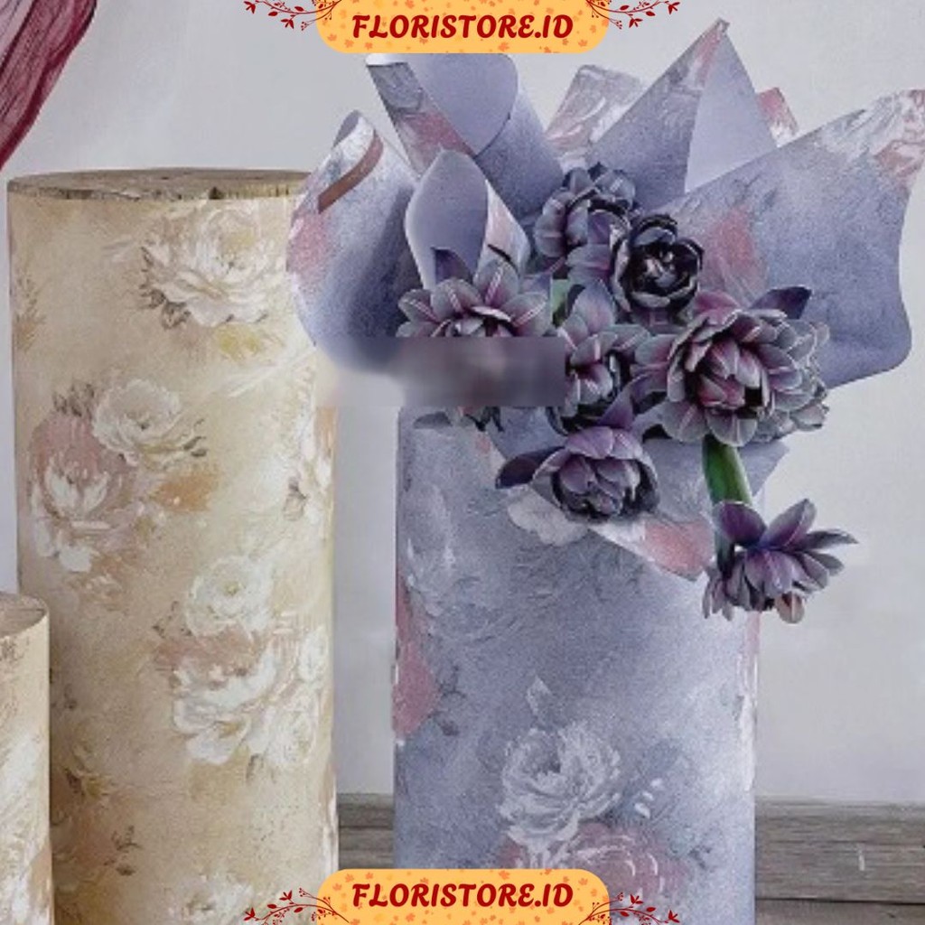 

VINTAGE FLORAL PAPER / CELLOPHANE / FLORIST PAPER / KERTAS BUKET BUNGA / WRAPPING WRAPPER