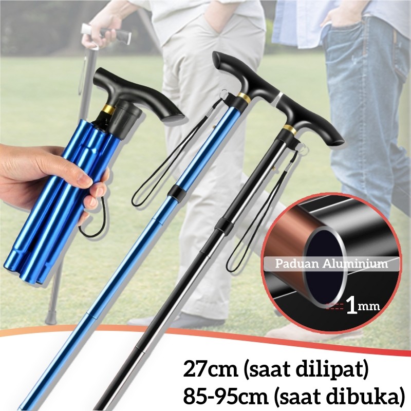 Trekking Pole Tongkat Hiking Trekking Pole Lipat Tongkat Daki Gunung Tongkat Orang Tua Tongkat Lipat