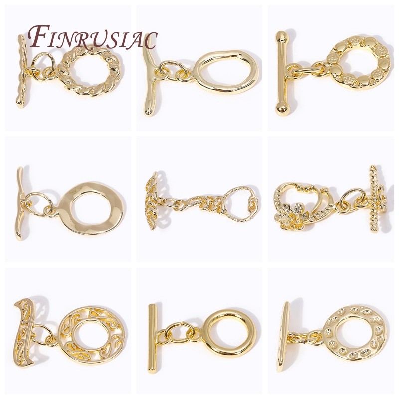 Multi Styles High Quality Brass Toggle Clasps 18K Gold Plated Bracelet Connect Clasps DIY Jewelry ma