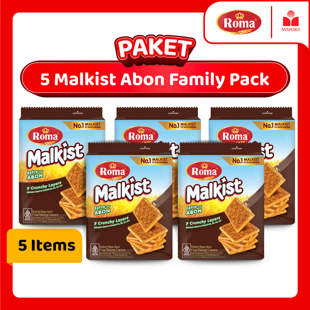 

Paket 5 Roma Malkist Abon Family Pack