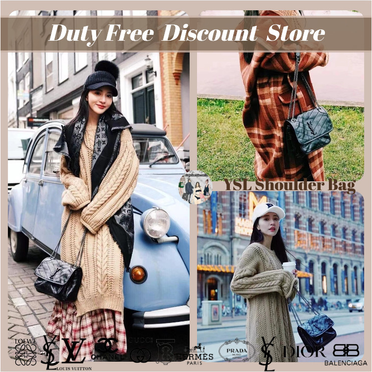 YSL Saint Laurent NIKI BABY MINI Retro Leather Handbag Tas bahu Tas tali rantai Tas selempang Kode