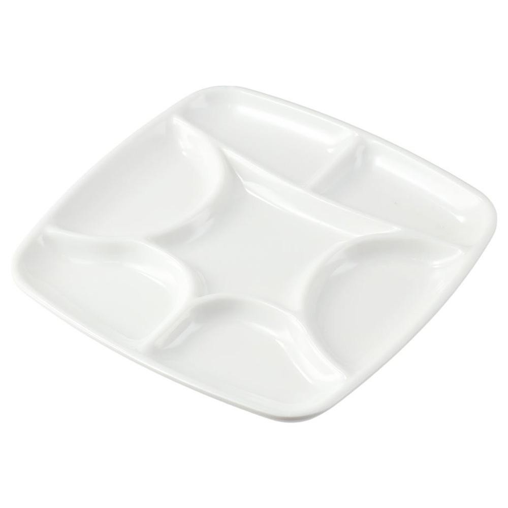 

7-Will Square Paint Palette,White Ceramic Artist Paint Palette for Watercolor Painting, Palette Oil Painting