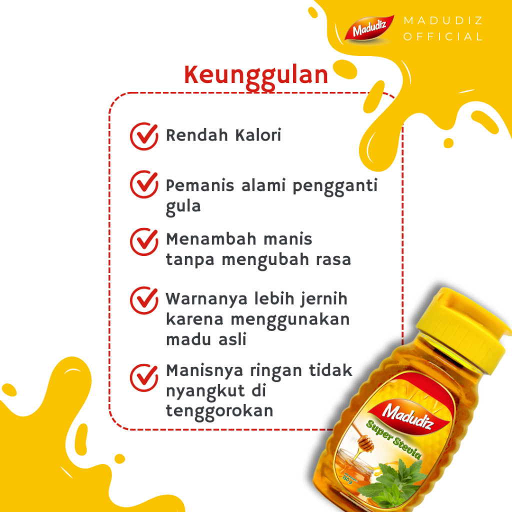 

JAMIN MURAH !!!Madudiz 150gr Paket Bundling - Madu Super dan Madu Ektrak Daun Stevia - Membantu Menjaga Daya Tahan Tubuh(BISA LANGSUNG ORDER)