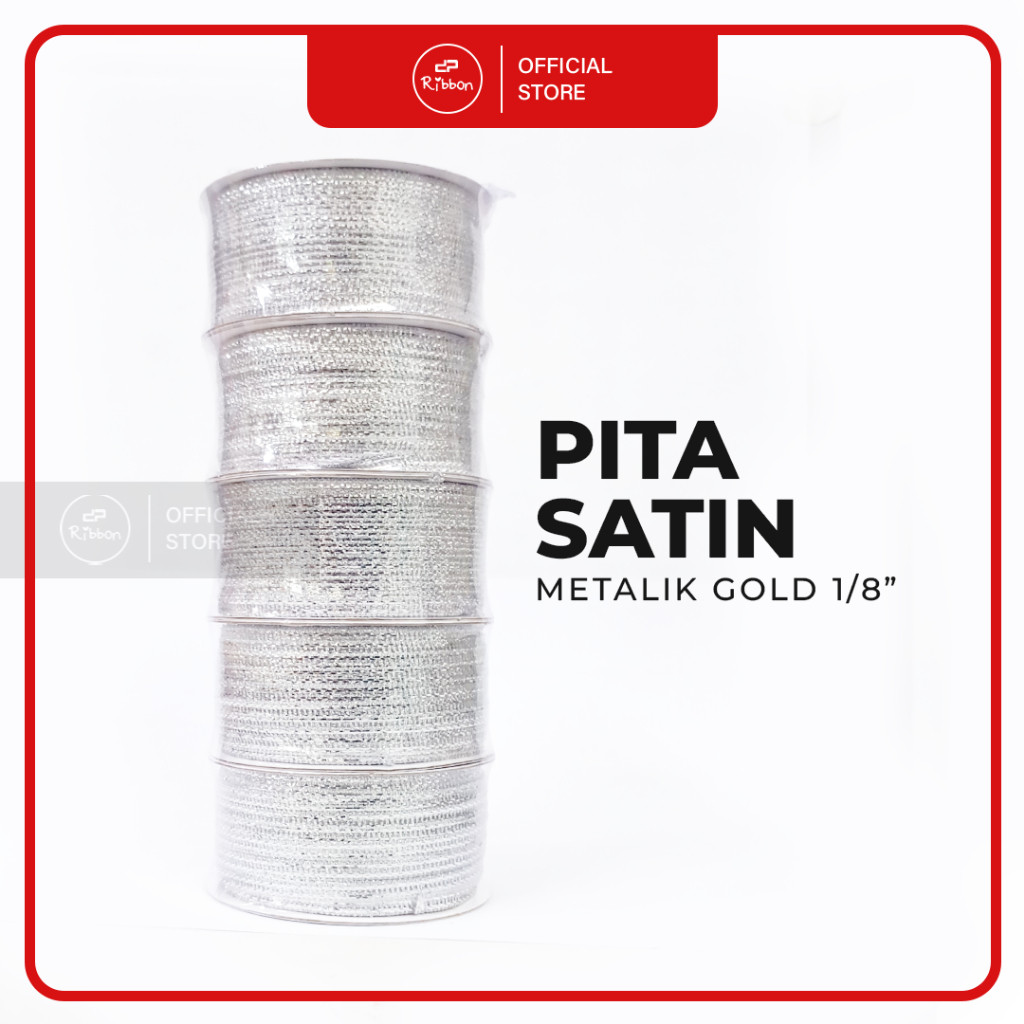 

1 SLOP Pita Emas/Perak 1/8" (Gold/Silver Ribbon 1/8 inch) 50 yard Per 5 roll