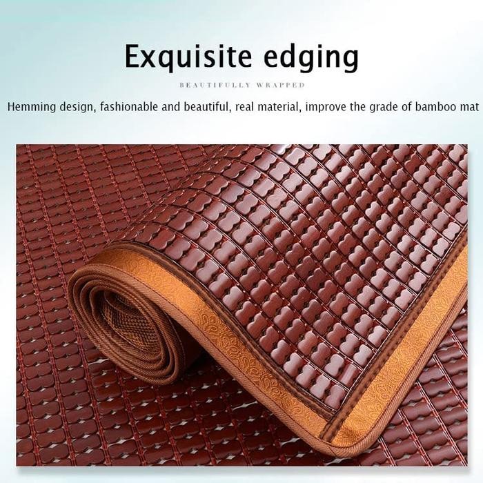 Alas Tempat Tidur klasik Bambu 210cm x 80cm Tikar Bambu Pendingin - Cokelat Tua, 80 Cm x 200 Cm