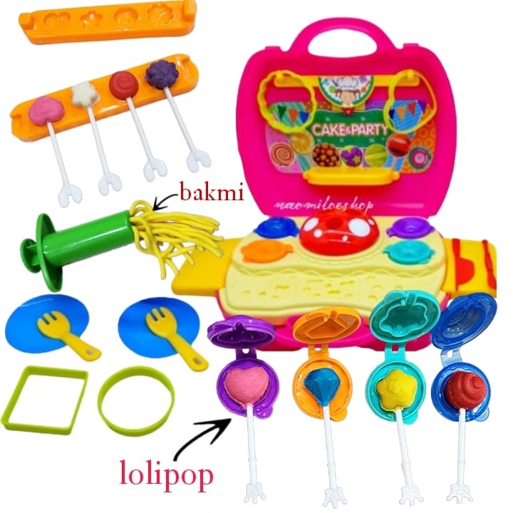 Mainan cetakan permen lollipop +bakmi cake party bentuk koper masak masakan anak