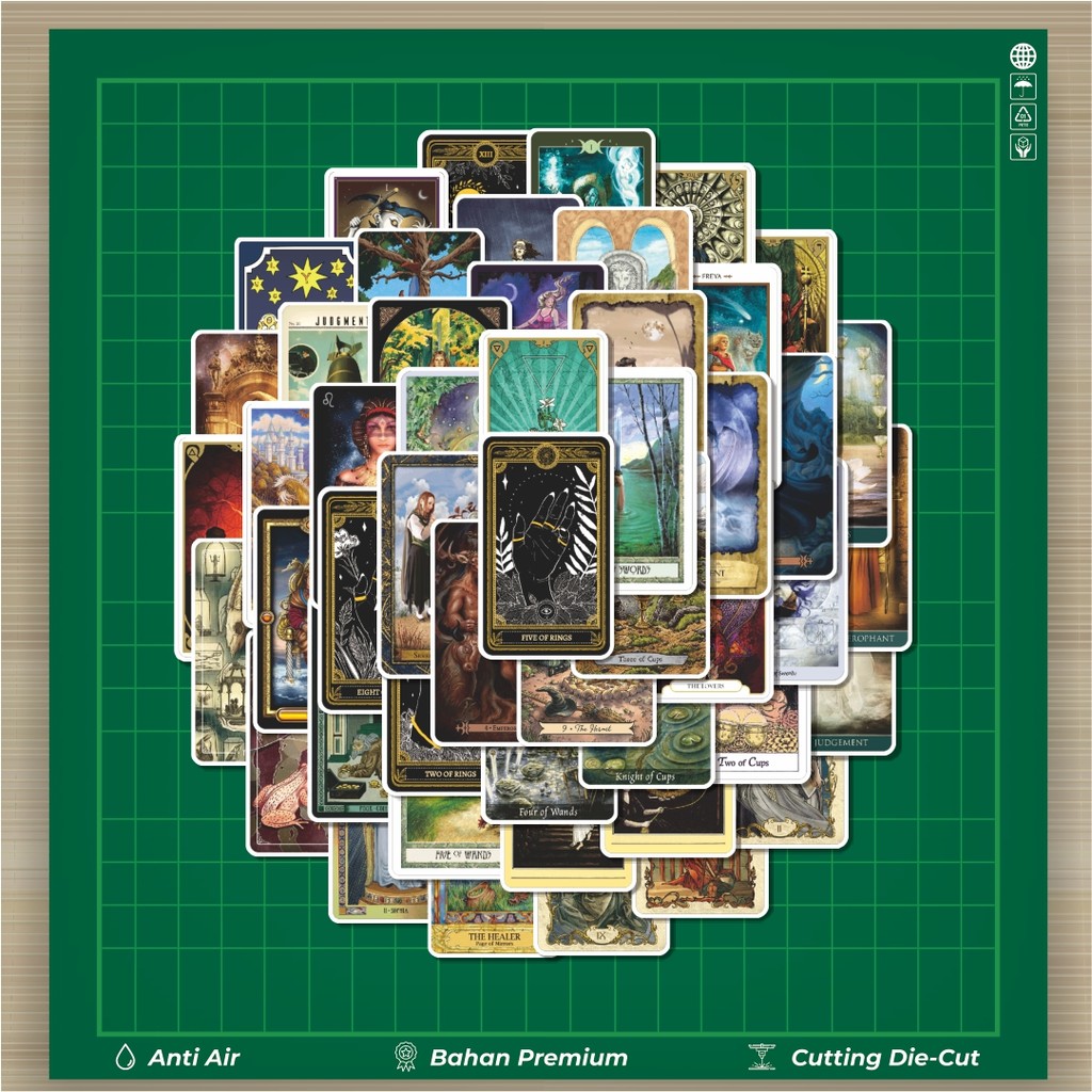 

HOT 50 PCS STIKER Retro Destiny Tarot Fashion Cars Decal Dingin Kartu Album Custom Vinyl Anti Air- Sticker Aesthetic Buku Journal Koper Casing HP Tablet Laptop Helm Motor Botol Minum