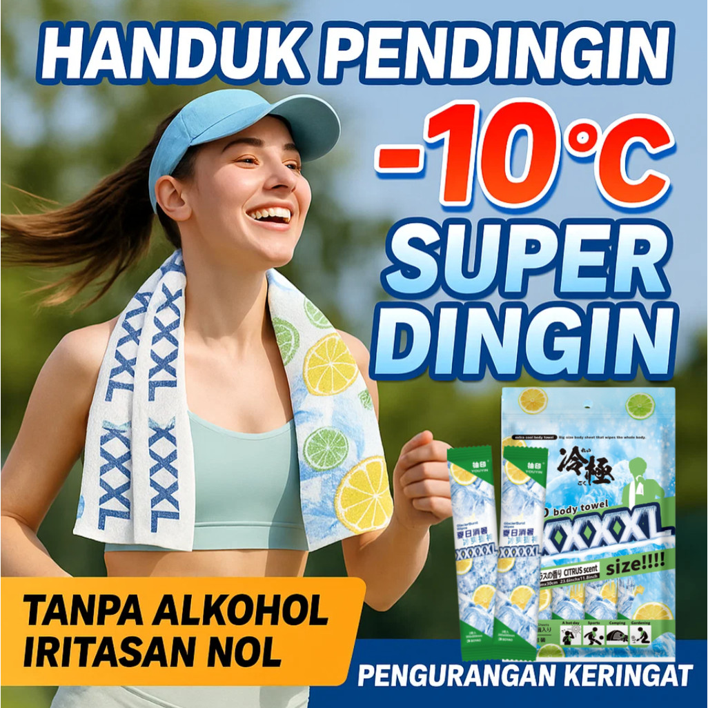 ✨【Pengiriman 24 jam】60x30cm Handuk Pendingin Mint Jepang - Towel Dingin Wajah & Badan untuk Olahraga