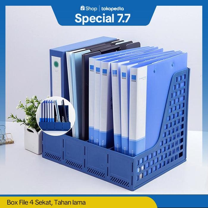 

Deli Rak Buku / Box File Sekat Tahan Lama desk Kantor Penyimpanan - 3 sekat