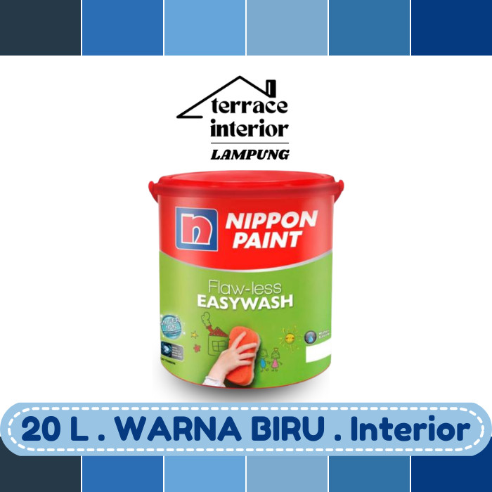 Cat Tembok Nippon Paint Flawless Easywash Interior Warn Biru 20 Liter