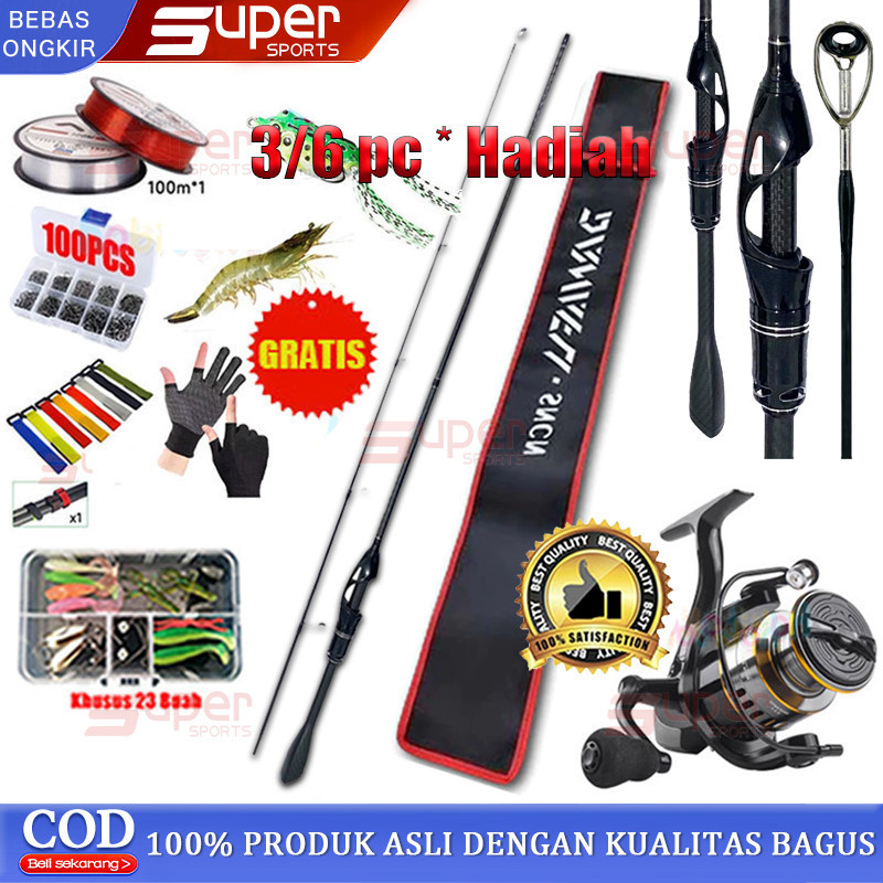 【8 Buah Set】Pancing Set Set Joran Pancing Spinning & Casting 1.65M 1.80M 1.98M Gagang Karbon Joran C