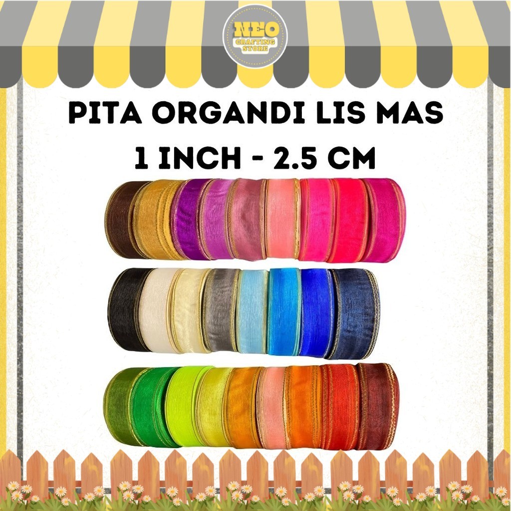 

Pita Organdi List Emas 1 inch (2,5 cm)