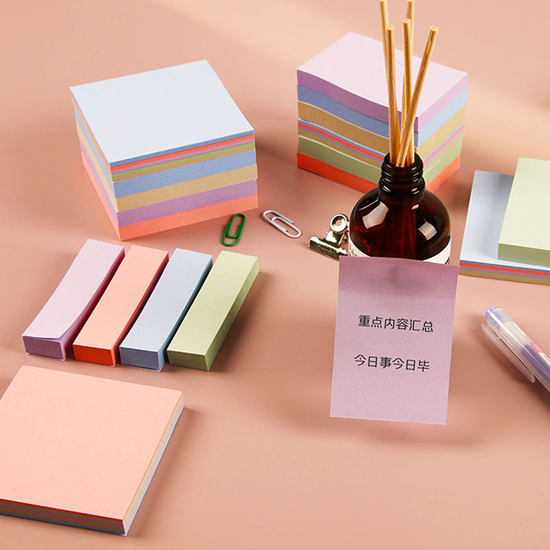 

100pcs Morandi Solid Color Sticky Notes Memo Pad Index Sticker Bookmark Sticker Notes