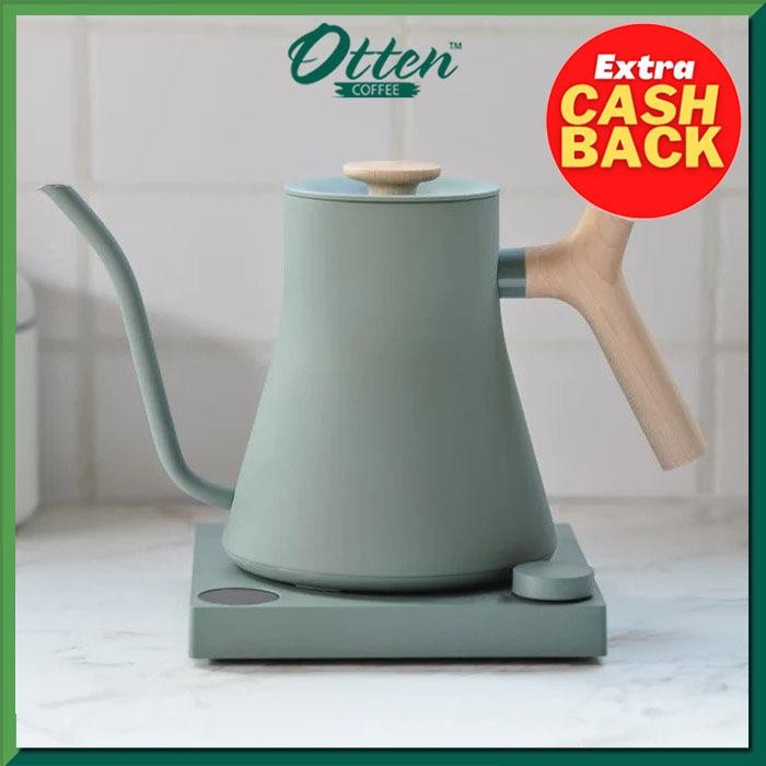 PROMOFellow - Stagg EKG Electric Pour Over Kettle (Smoke Green with Maple Handle) - Coffee Kettle - 