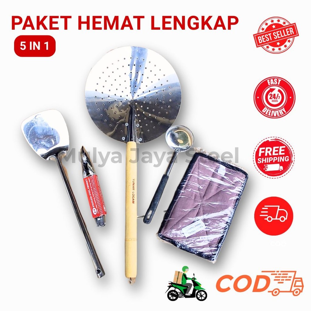 Alat Masak Dapur Komplit 5in1 – Cocok untuk Ibu Rumah Tangga & Anak Kos