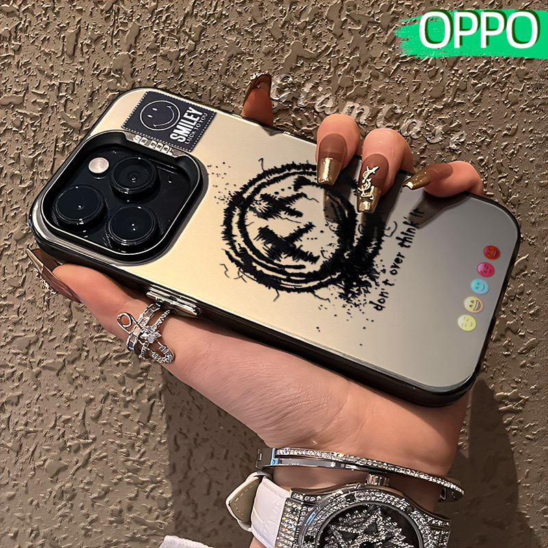 Keren Senyum Glossy Hologram PC Case OPPO A18 A57 A16 A15 A17 A60 A3x A3s A5s A54 A53 A12 A31 A58 A1