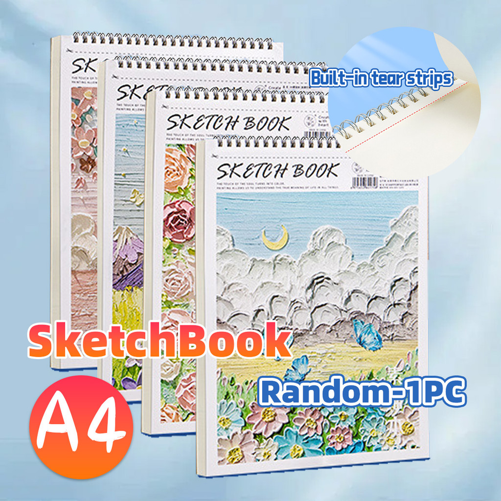 

Buku sketsa gambar tebal Sketchbook A4 Buku Vertikal Jilid Spiral Aesthetic Buku Sketsa 40 Lembar / 80 Halamn