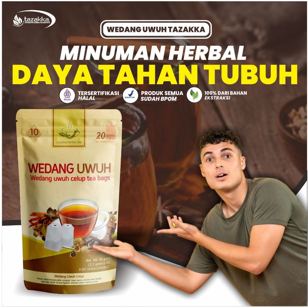 

Wedang Uwuh Teh Hebal Minuman Untuk Penghangat Tubuh dan Menjaga Kesehatan Dari Tazakka isi 20 Kantung Teh Celup HALAL BPOM