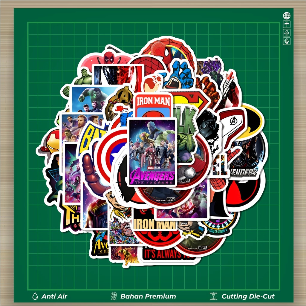 

HOT 50 PCS STIKER Stiker Marvel V3 Stiker Fashion Cars Decal Dingin Kartu Album Custom Vinyl Anti Air- Sticker Aesthetic Buku Journal Koper Casing HP Tablet Laptop Helm Motor Botol Minum