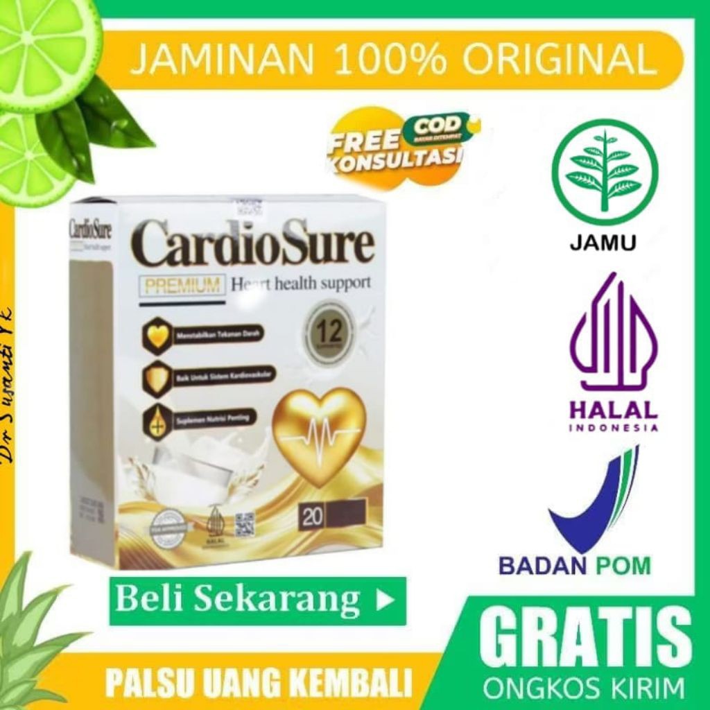 

PROMO PAKET 2 BOX CARDIOSURE MILK SUSU OBAT HIPERTENSI TURUNKAN KOLESTROL & ASAM URAT ATASI MASALAH PENYAKIT JANTUNG ASLI ORIGINAL