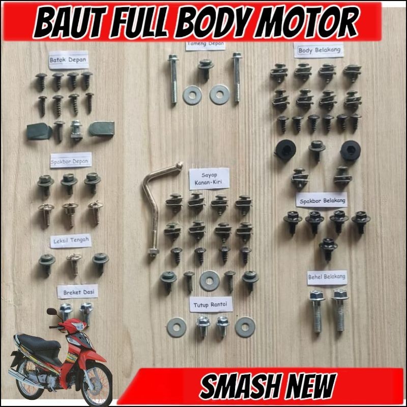 COD Baut Full Set Cover Body Suzuki Smash 110 New Karbu / Baut Full Body Suzuki Smash 110 New - MURA