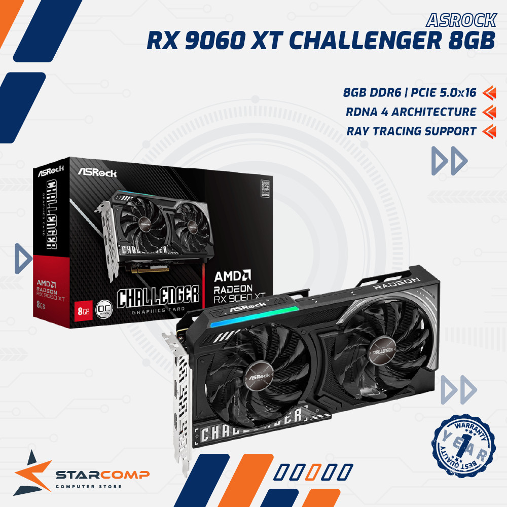 ASROCK RADEON RX 9060 XT CHALLENGER 8GB GDDR6 VGA 9060XT