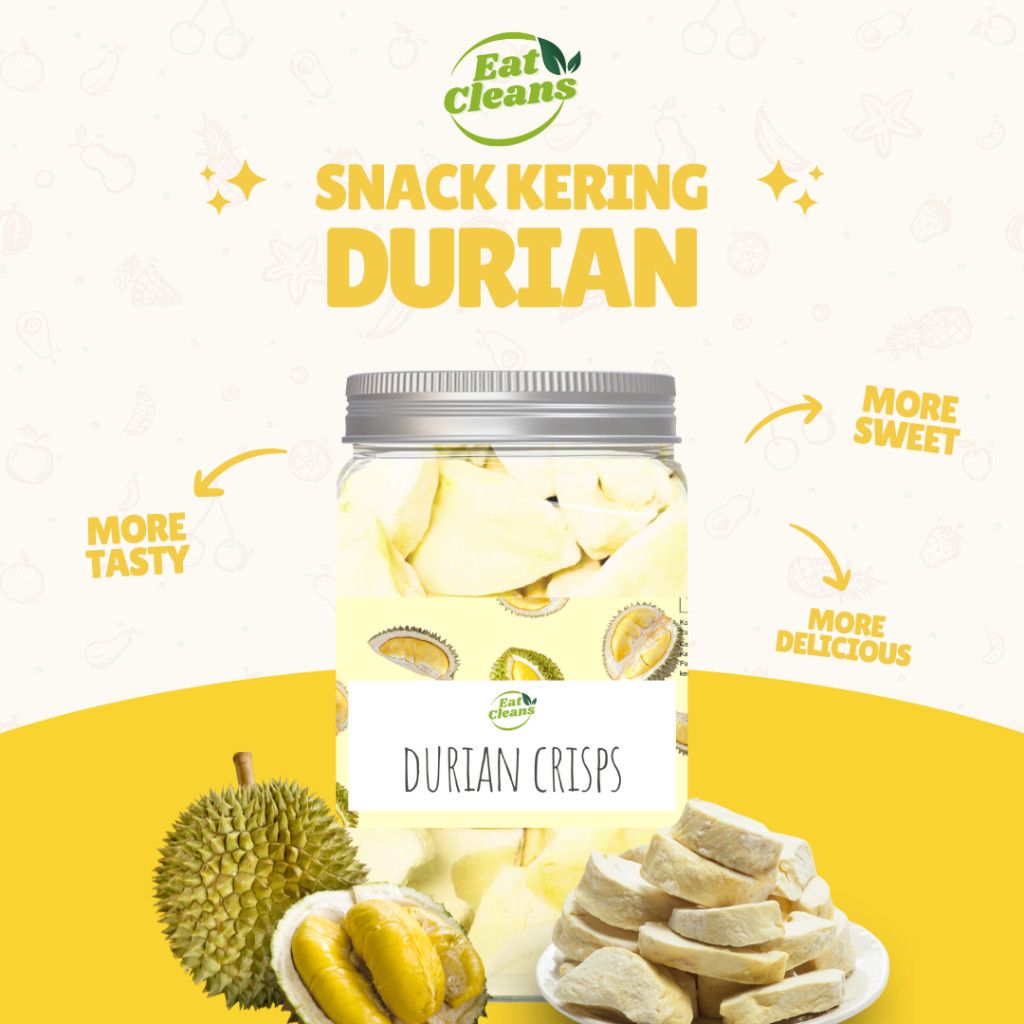 Freeze Dried Durian - Snack Freeze Dried Fruit - Snack Keripik Durian Kering - Camilan Sehat Durian 