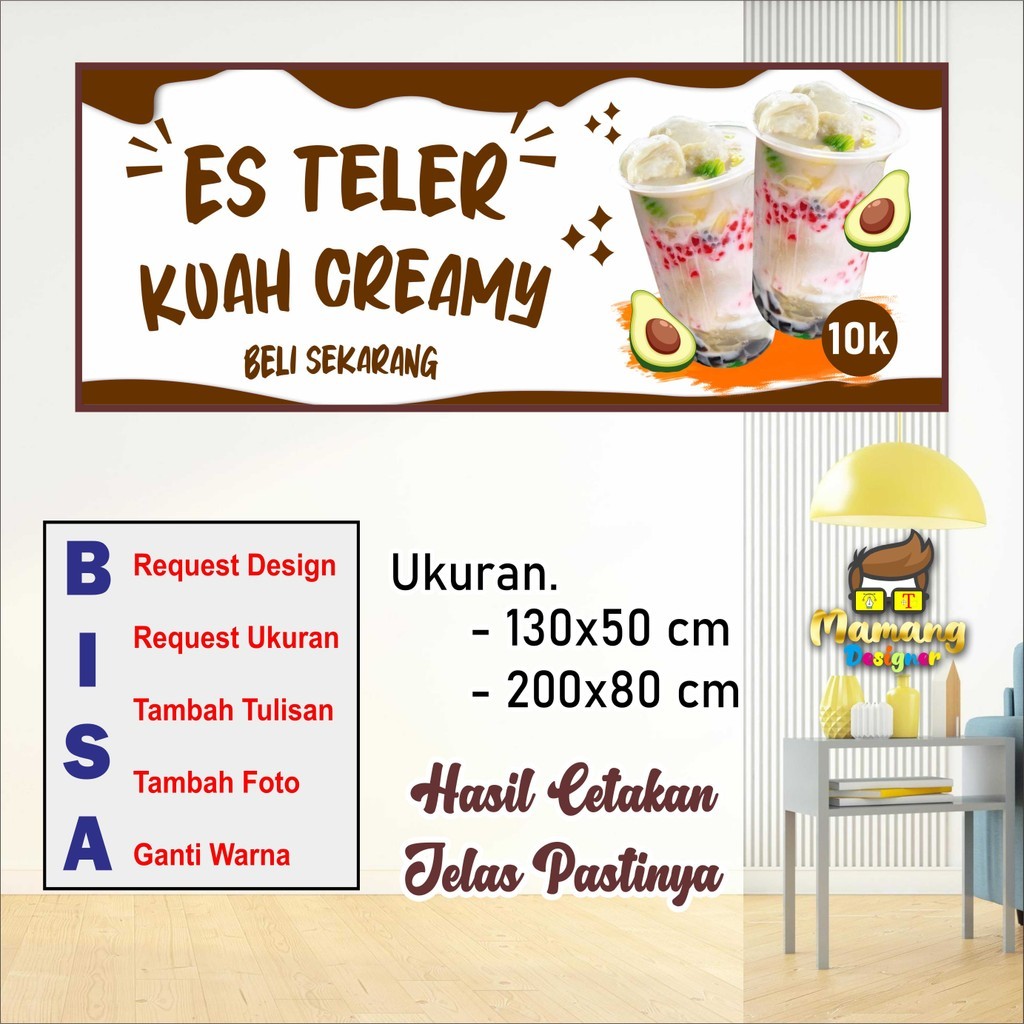 Cetak Spanduk Banner Usaha Es Teler Creamy Kuat