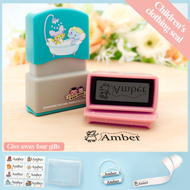 

Custom DIY Name Stamps Toy Baby Student teacher Clothes Chapter Water Wash Not Faded personalized stamp