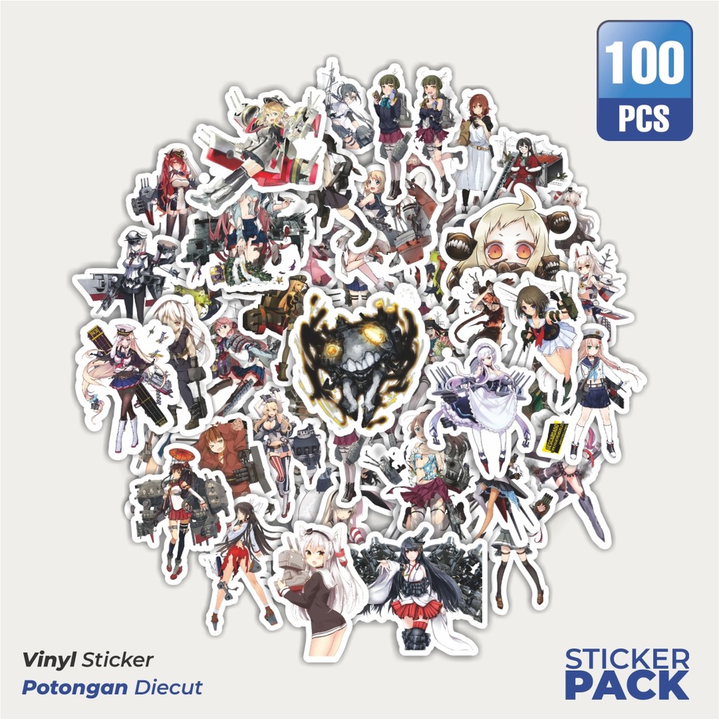 

Super Hemat! 100 PCS Stiker Anime Game Series Kantai Coection Character 10 Dekorasi Lucu Kreatif untuk Notebook, Skateboard, HP