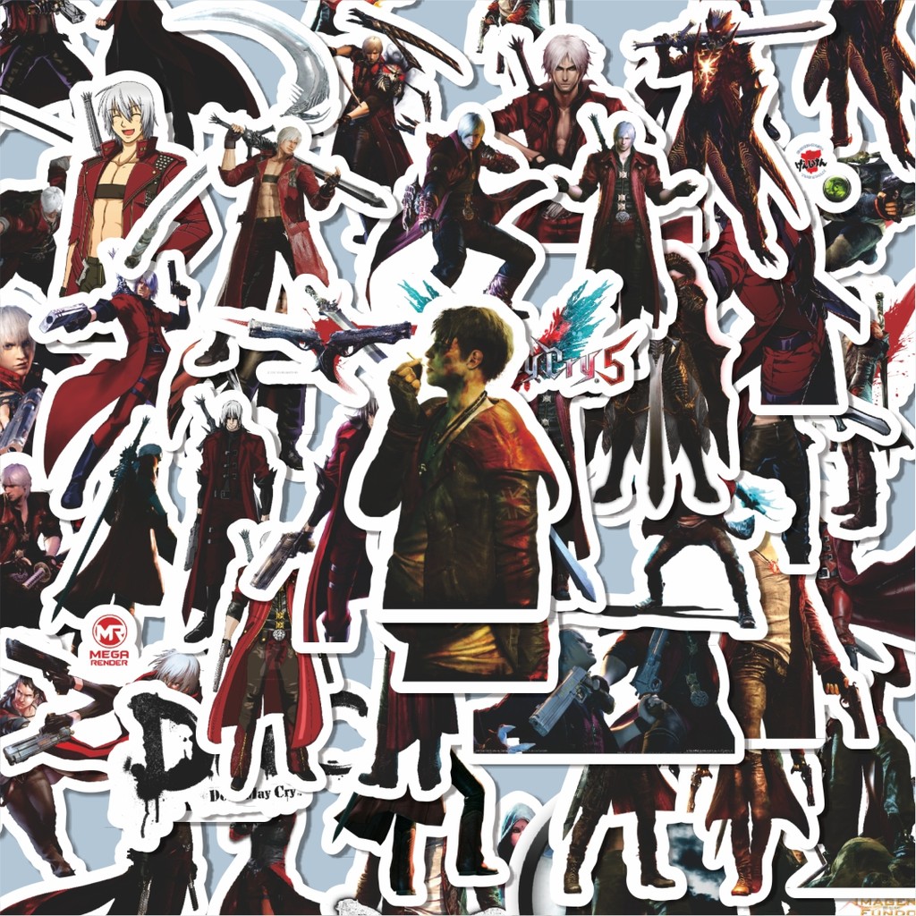 

100PCS Lucu Stiker Video Game Series Devil May Cry Character Dante Stiker Aesthetic Stiker Anti Air Stikers Berperekat Waterproof sticker decal buat Motor Helm Buku Journal Koper Casing HP Laptop Botol Minum Hadiah anak