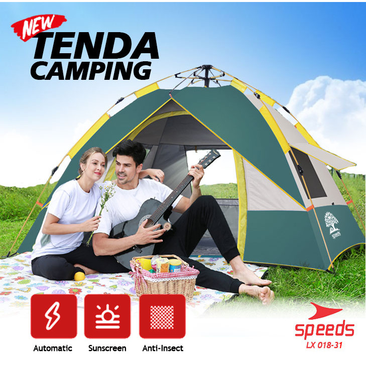 SPEEDS Tenda Camping Manual Portable Lipat Untuk 1-2 Orang Tenda Gunung Tenda Manual Portable Anti A