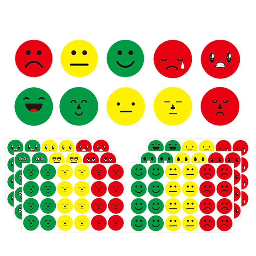 

144-1440pcs Happy/Sad Face Behavior Emotion Stickers 18 Styles Face Decals Behavior Chart Reward Stickers for Student Kids