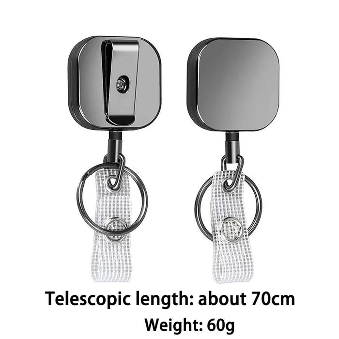 

PROMO AKSESORIES~[Terjangkau] Metal Retractable Keychain /Badge Holder Clip /Reels Clip/ID Card Clip - 1 Pcs