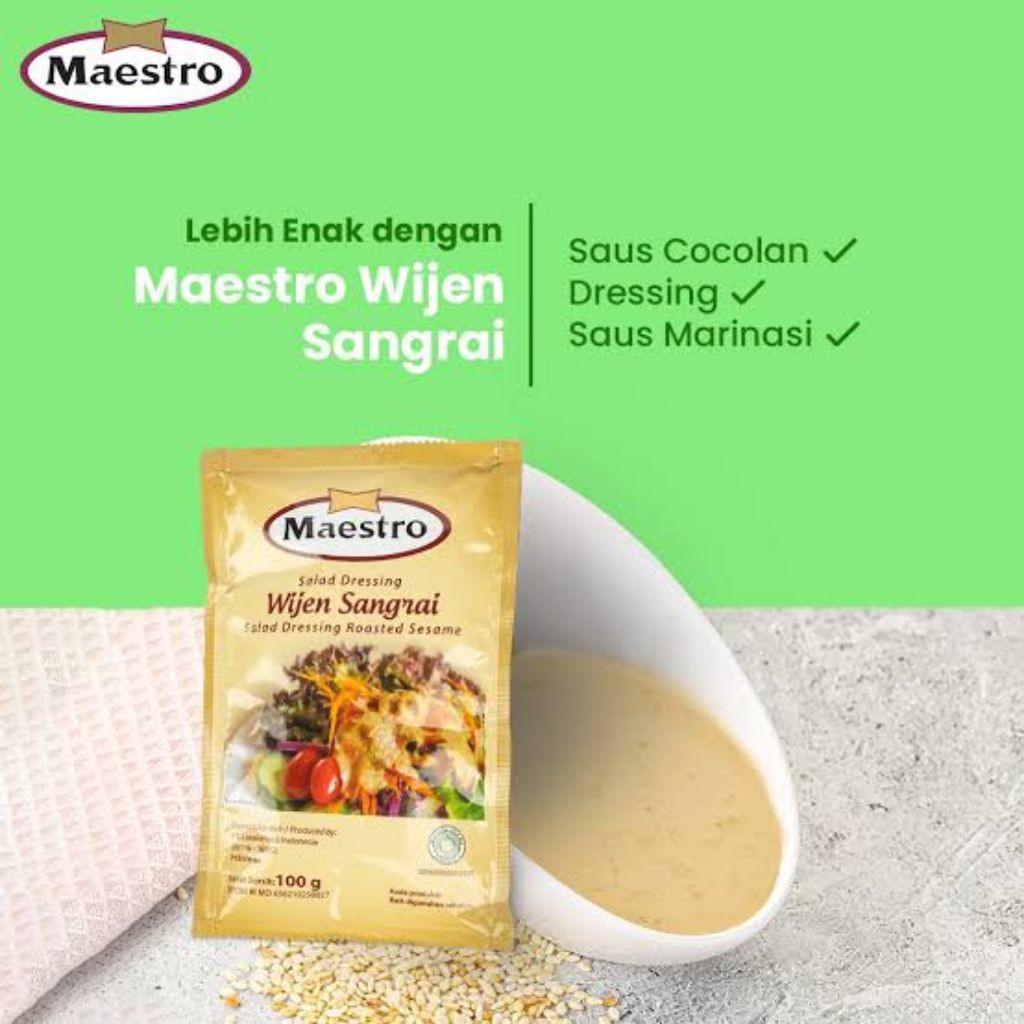 

MAESTRO Salad Dressing - Wijen Sangrai - mayonaise sacheet 100g