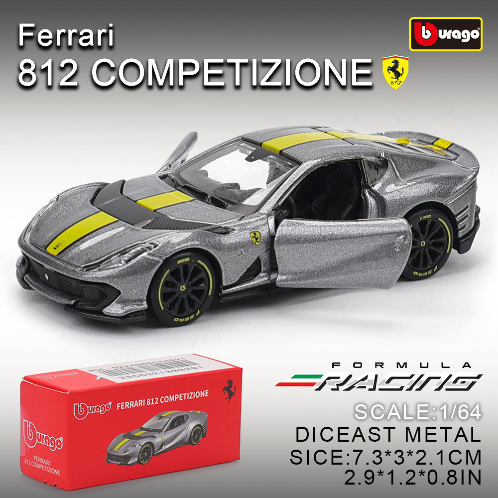 Bburago1:64 Ferrari E812 COMPETIZIONE Model Small Collection Car Alloy Model Toy Gift Scene Decorati