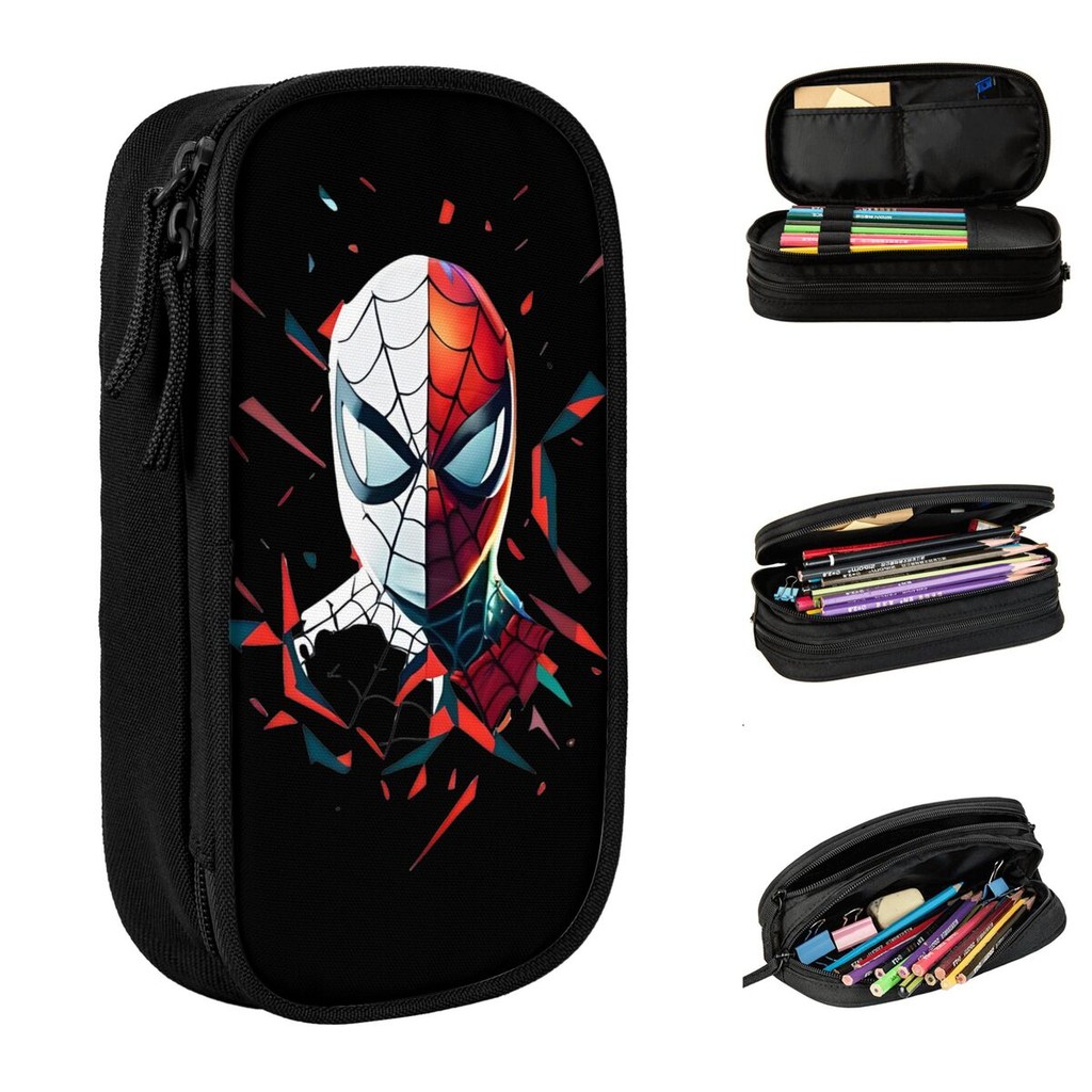 

Spiderman Pencil Case Fashion Pen Holder Bags for Student Large Storage Spider man and Gwen Stacy Office Zipper Pencil Pouch