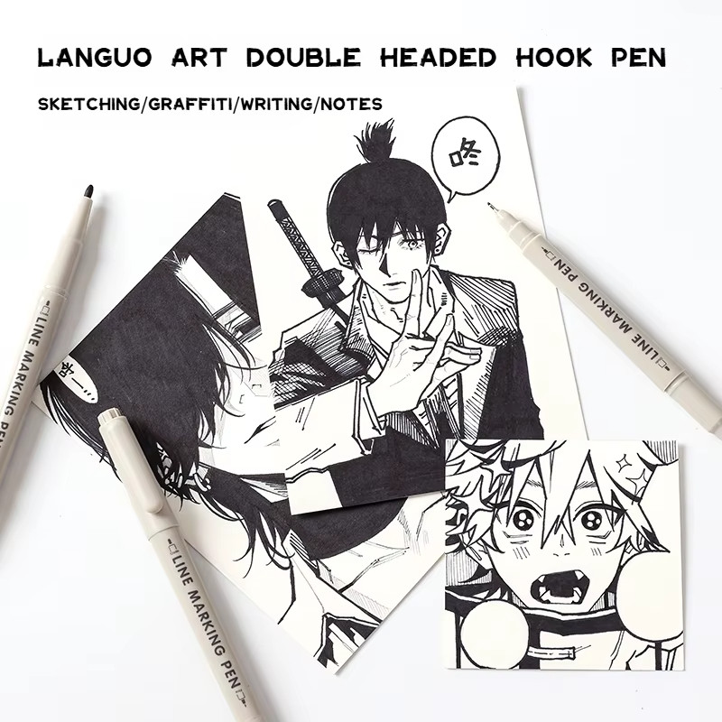 

24 pcs double-headed line marker pen suitable for comic drawing sketch needle pen line pen sketch stationery art supplies