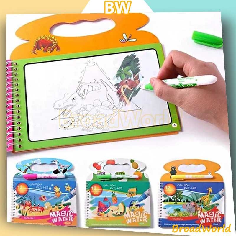 

BW Magic Water Book Buku Mewarnai Gambar Ajaib Mainan Gambar Pen Air