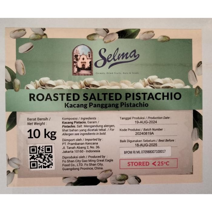 

SELMA ROASTED SALTED PISTACHIO (TERSEDIA KEMASAN REPACK) - 1KG