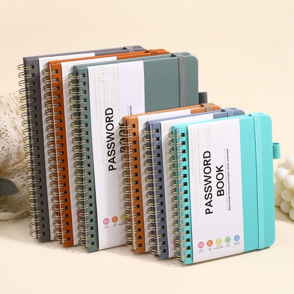 

With Alphabetical Tabs Pocket Password Keeper Book Coil Book with Penholder Password Keeper Notebook Portable A6/B6 Size