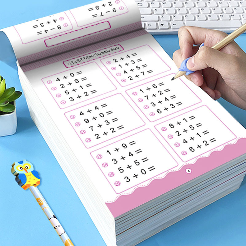 

64 Pages/Book Children's Addition and Subtraction Learning Mathematics Workbook Handwritten Arithmetic Exercise Books Notebooks