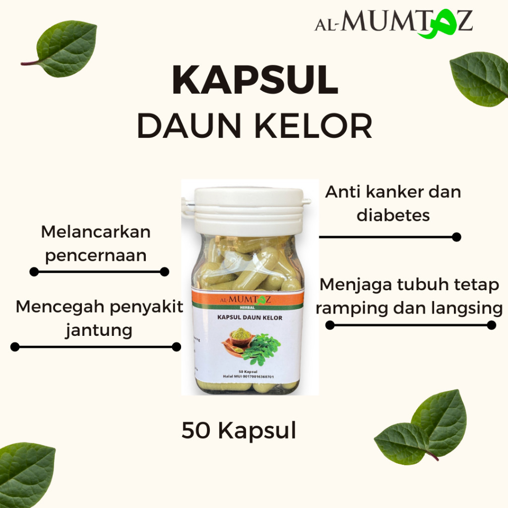 

Kapsul Daun Kelor Moringa Herbal Premium Asli AlMumtaz Inayah Herbamedika Antioksidan suplemen