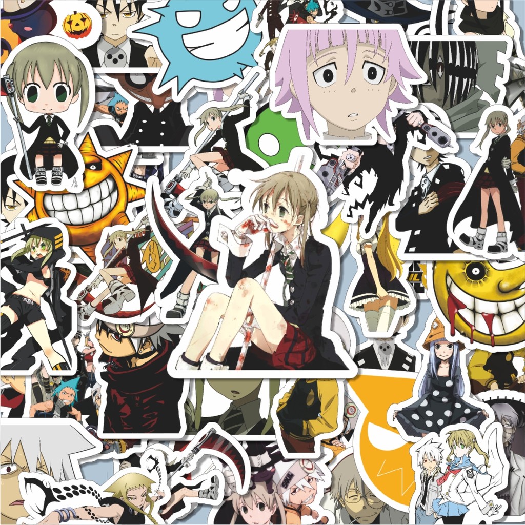 

100PCS Lucu Stiker Anime Series Soul Eater Character Mix 2 Stiker Aesthetic Stiker Anti Air Stikers Berperekat Waterproof sticker decal buat Motor Helm Buku Journal Koper Casing HP Laptop Botol Minum Hadiah anak
