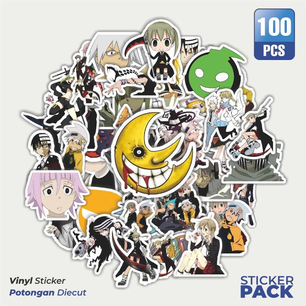 

Super Hemat! 100 PCS Stiker Anime Series Soul Eater Character Mix 2 Waterproof Aesthetic- Untuk Laptop, Motor, dan Helm - Paper Stationery Pack
