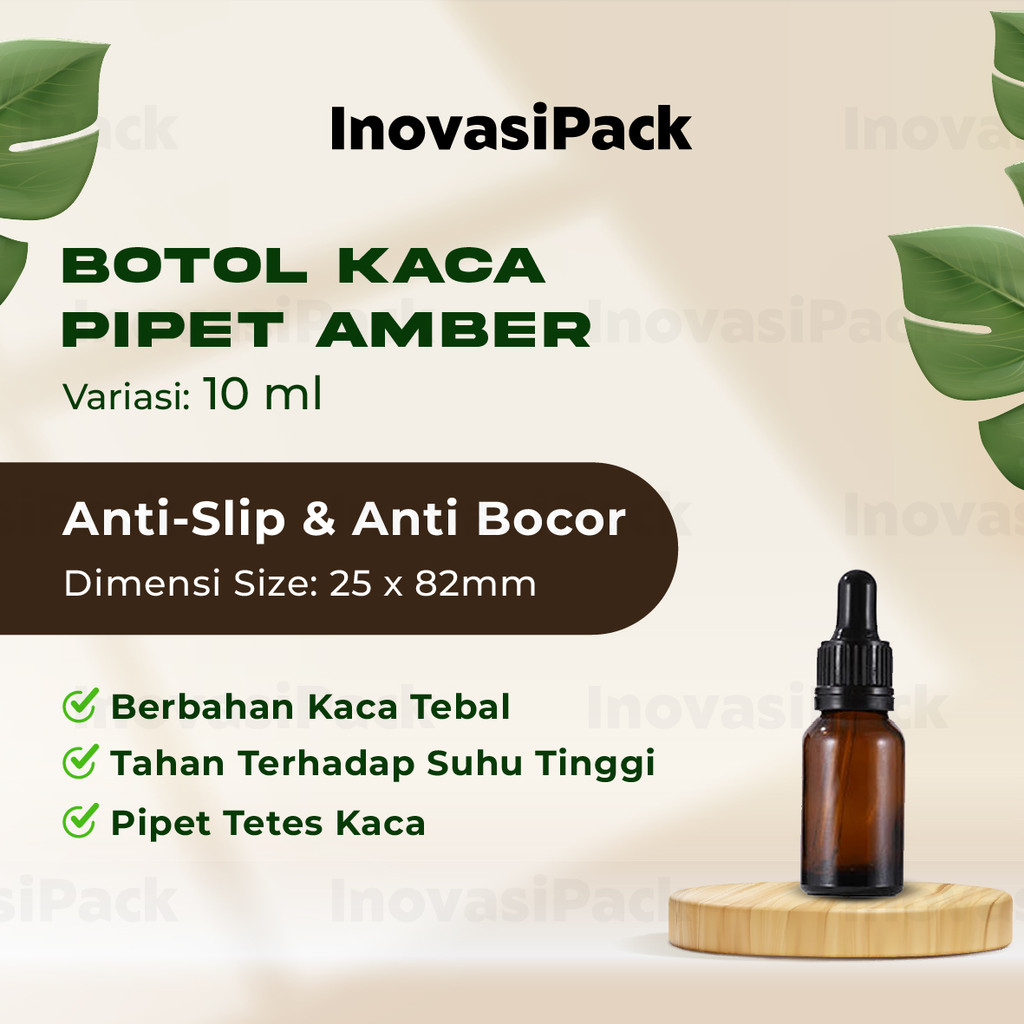 Botol Pipet Kaca COKLAT Tutup Hitam / Glass Bottle Pipette Amber / Dropper Bottle / Botol Kaca Amber