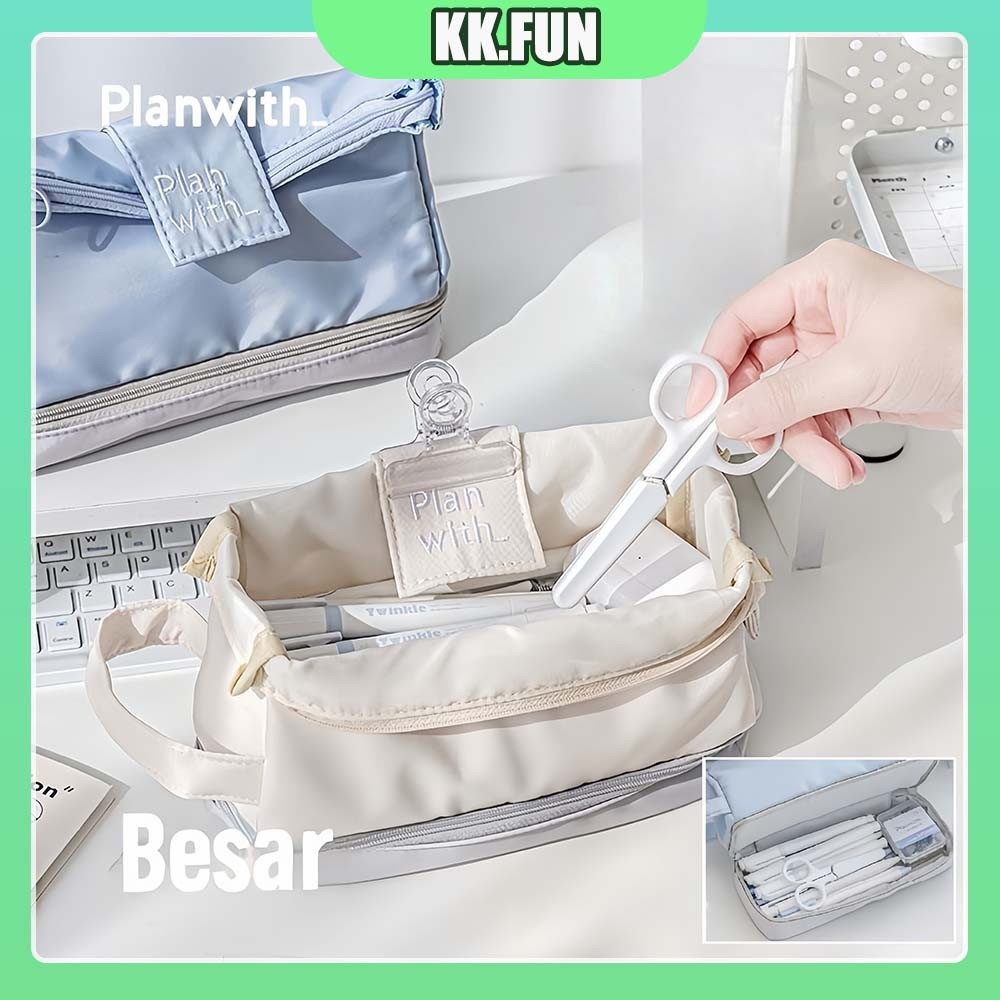 

Tas Pensil Besar Double Layer Tempat Alat Tulis Multifungsi Minimalis Untuk School Stationery