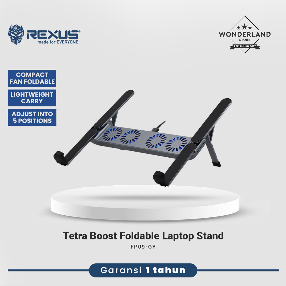 Rexus Tetra Boost FP09 Tetra Pro FP10 Foldable Laptop Stand with Cooler Fan USB HUB